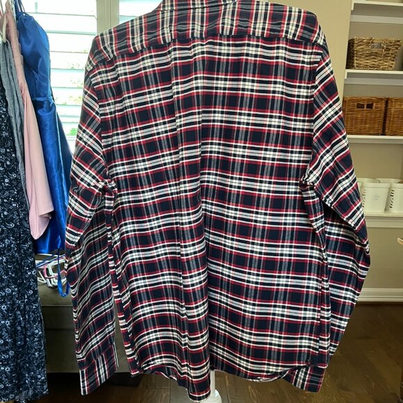 Fossil Men's Red White Blue Plaid XL Shirt Excellent condition - Picture 5 of 5